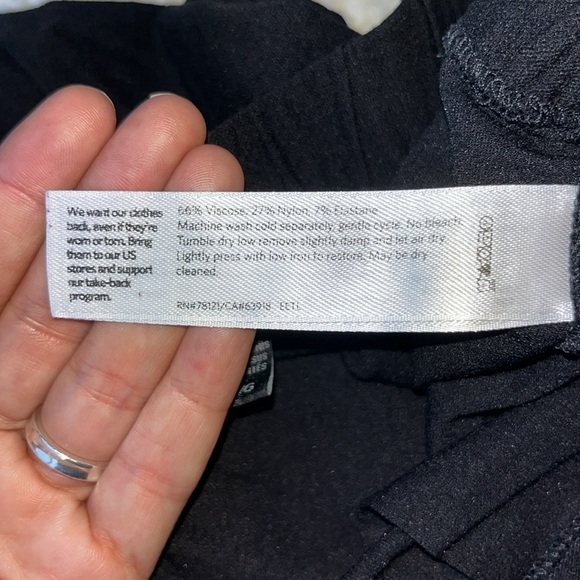 Eileen Fisher Jersey Viscose Cropped Crepe Wide Leg Pants Black Large - Picture 8 of 8